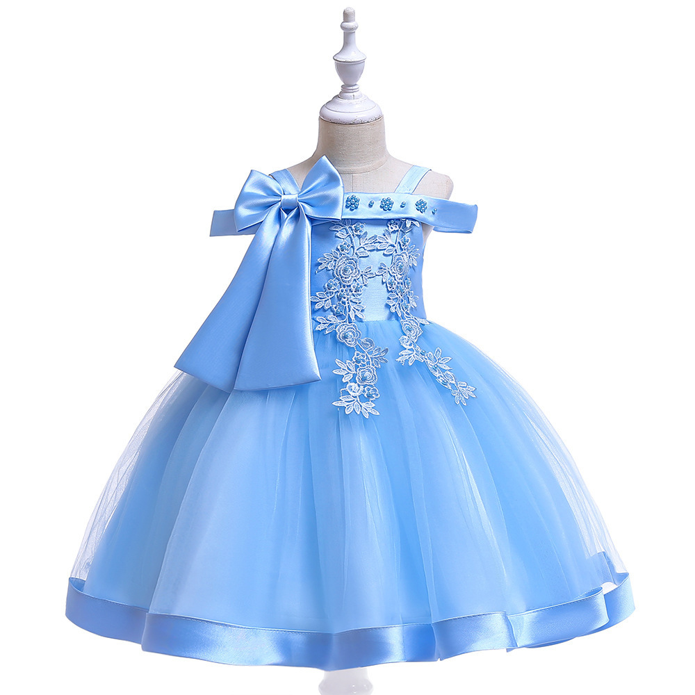 Children Tutu Princess Evening Gown Dress Elegant Kids Wedding Ball Gown Butterfly Pearls Party Dresses For Girls