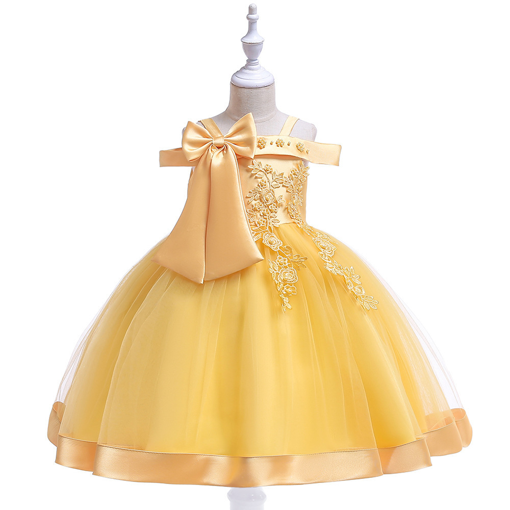 Children Tutu Princess Evening Gown Dress Elegant Kids Wedding Ball Gown Butterfly Pearls Party Dresses For Girls