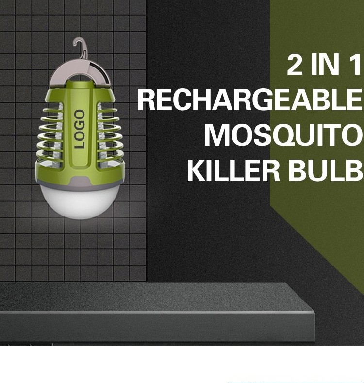 5W Camping Waterproof Pest Control Outdoor Bug Zapper Killer Lamp USB Rechargeable Patent Mosquito Killer Bulb 2 in 1