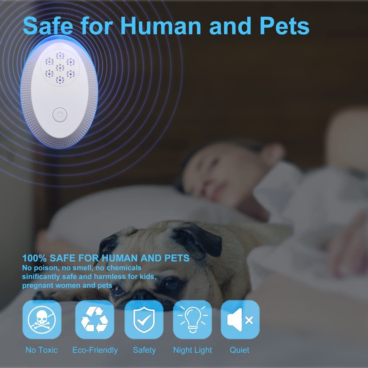 Dayoung Indoor Portable Ultrasonic Pest Insect Repellents Ultrasonic Mosquito Repellent Mosquito Trap