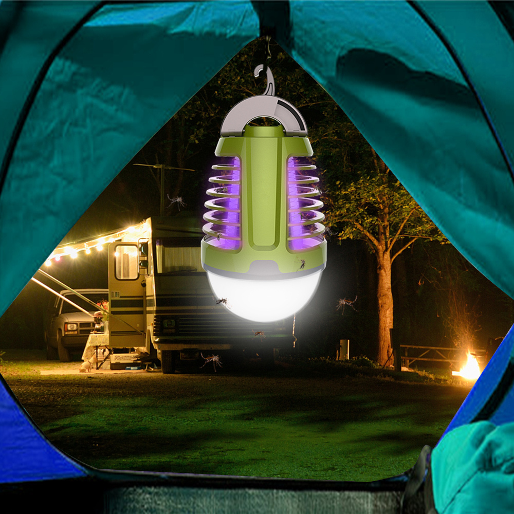 2022 Best selling USB Rechargeable battery insect killer led light bulb Camping Lantern Tent Light mosquito killer lamp