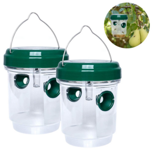 Dayoung Outdoor 2 Pack Solar Wasp Traps Hanging Reusable Bee Catcher Solar Powered Wasp Killer Bee Trap