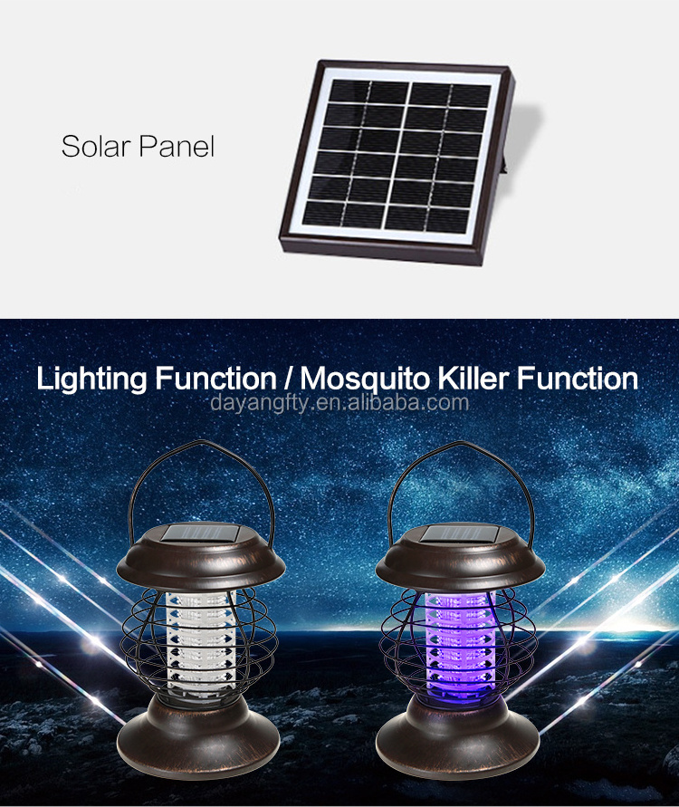 Dayoung Outdoor solar power garden waterproof  mosquito killer lamp bug zapper