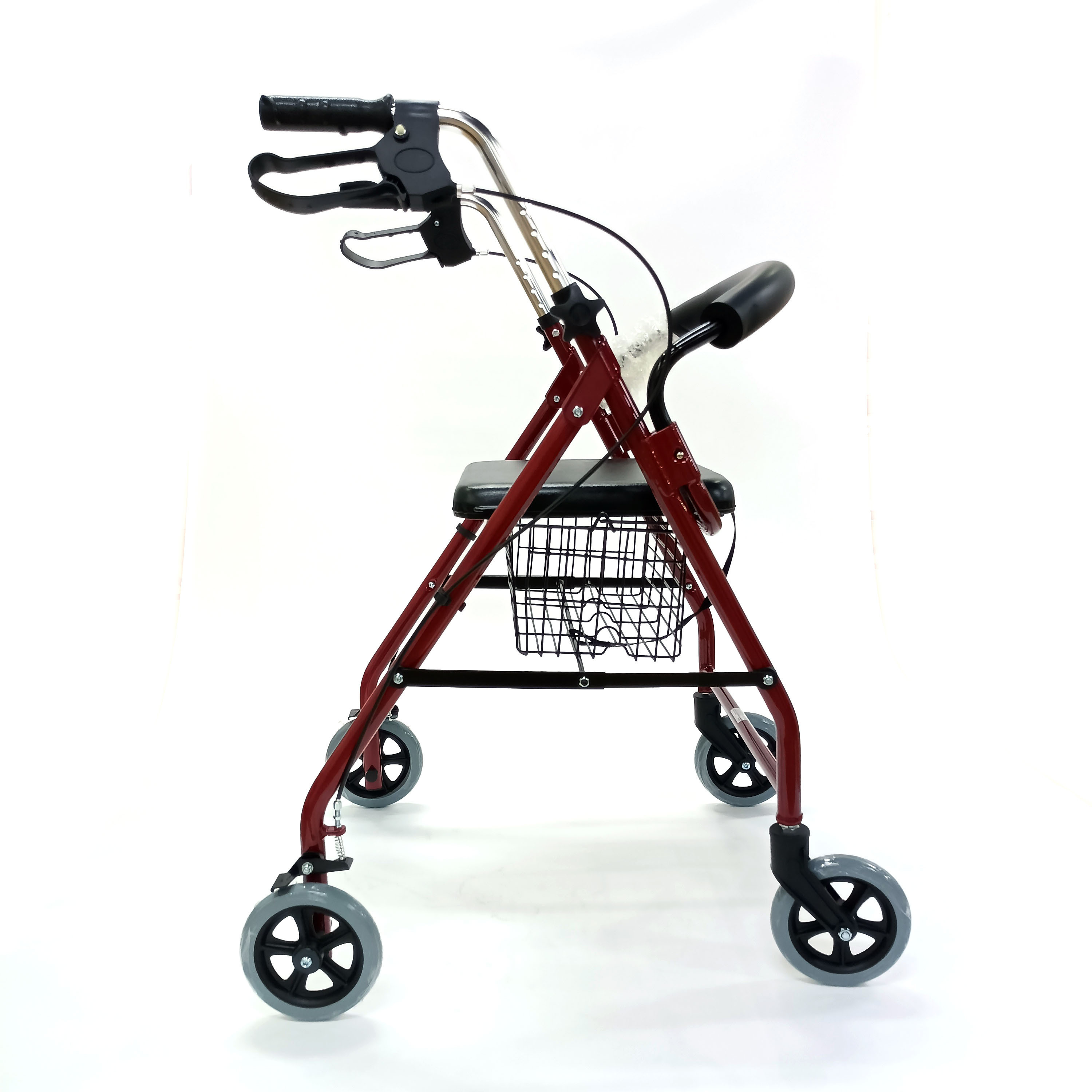 Wheelchair factory wholesale aluminum walking aid disabled adult folding rollator walker with seat