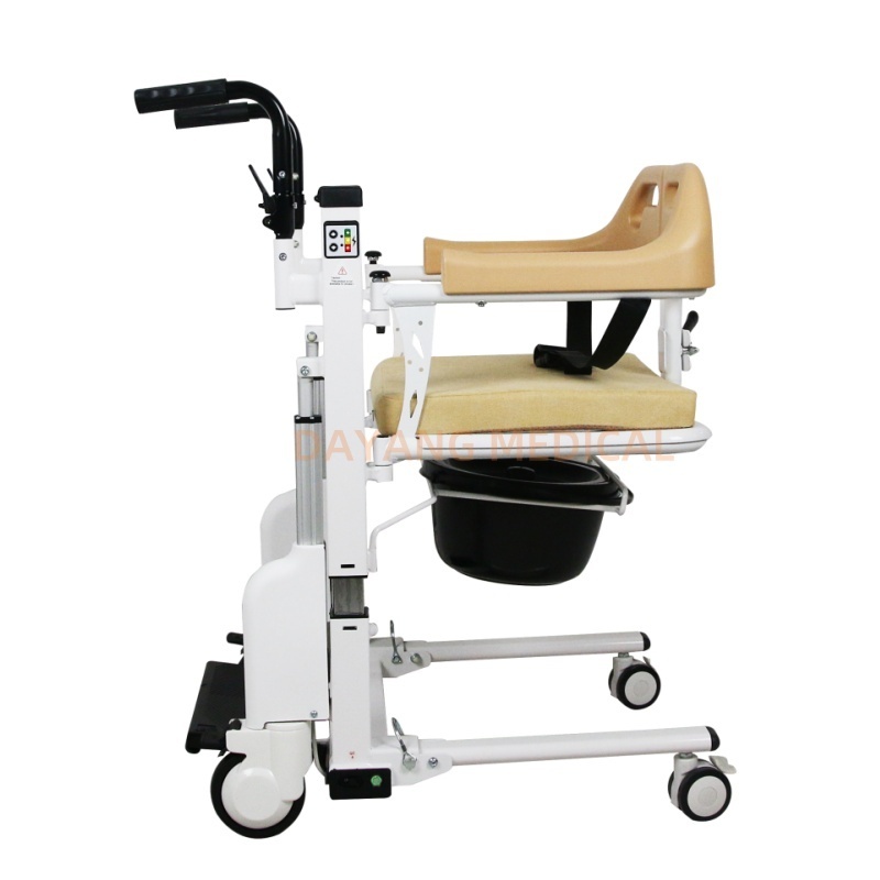 Portable Medical Wheelchair Electric Elderly Patient Transfer Toilet Lift Commode Chair for Disabled People