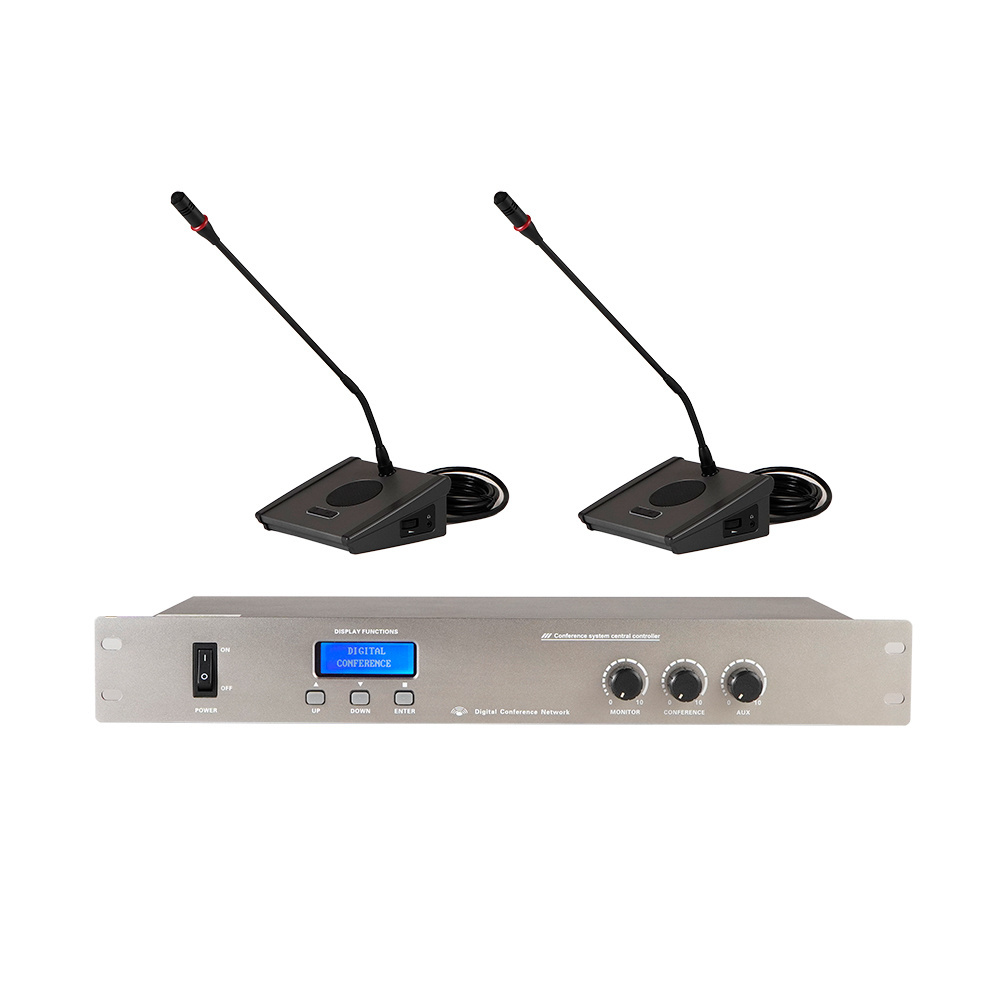 MA-3800-2 Professional 2 channel UHF Discussion video wired Microphone Audio Digital Conference System