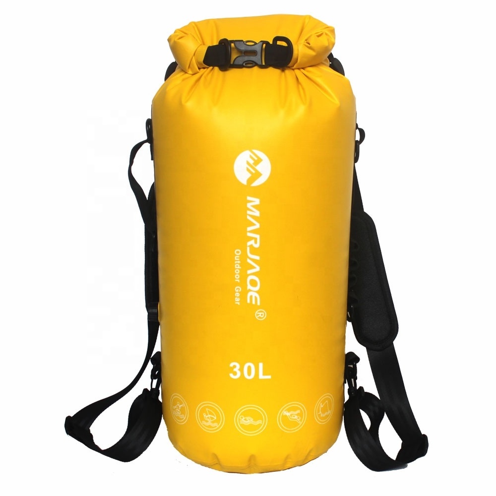 Custom Logo 30L Dry Sack 500D PVC Tarpaulin Waterproof Outdoor Camping Hiking Kayaking Boating Accessories Water Bladder