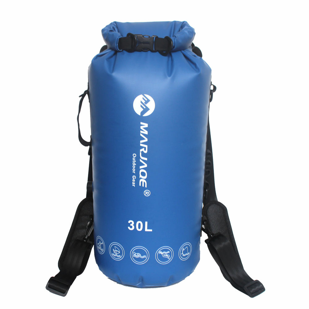 Custom Logo 30L Dry Sack 500D PVC Tarpaulin Waterproof Outdoor Camping Hiking Kayaking Boating Accessories Water Bladder