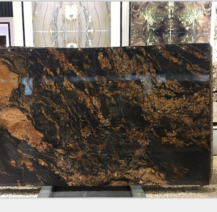 Black Fusion Granite Slab Deep Black Granite With Gold Vein