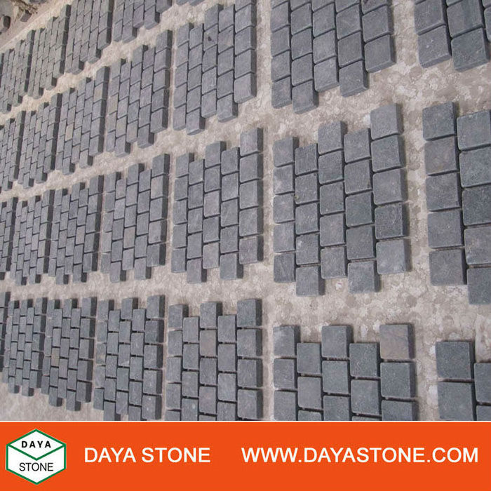 Natural outdoor paver granite tiles Outdoor granite cobbles stone on mesh