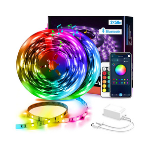 100ft 30M RGB 5050 Mood Magic Color Changing Music Sync Ambient Decoration Home Room Blue tooth Smart LED Strip Light