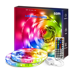 15m 50ft Daybetter 2 Rolls 7.5m 5050 RGB DIY 44 Keys Battery Operated IR Remote Control Tira Luces LED Strip Lights