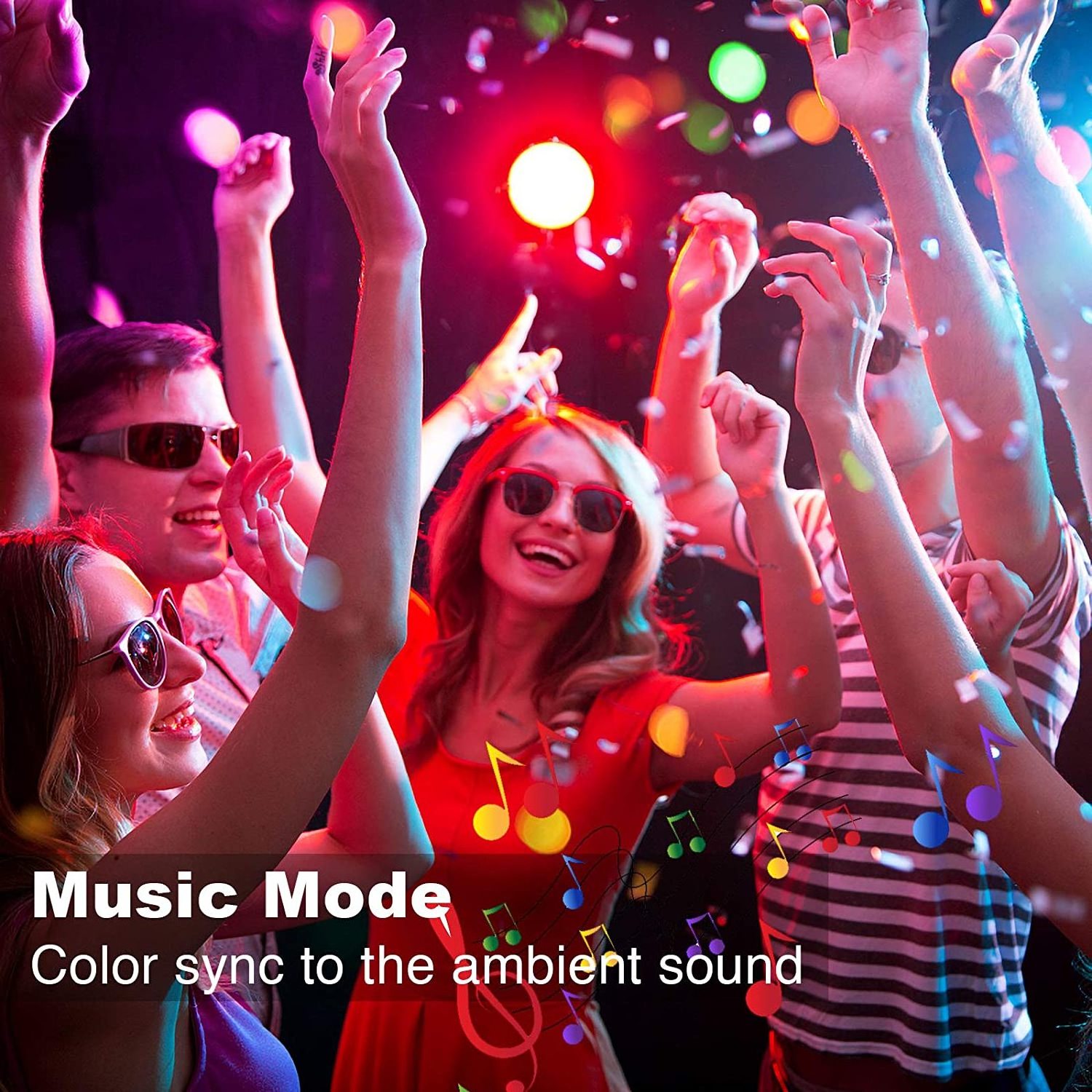 65.6ft 20m 5050 12V RGB Blue Color Changing Music Sync High Sensitivity Built in mic UK 3 Pin Plugs LED Strip Lights