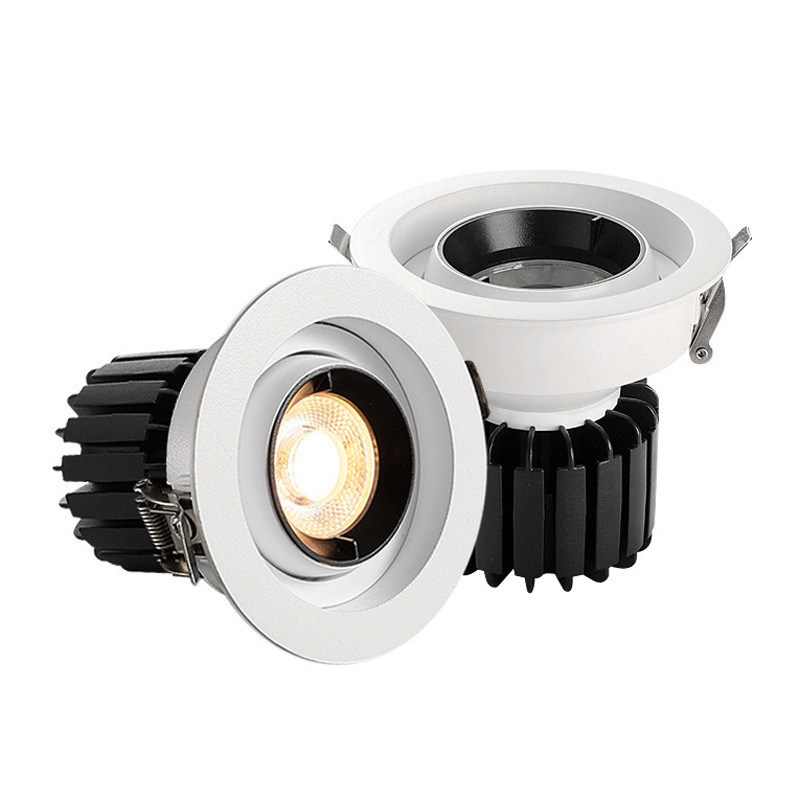 Top Selling Indoor Black Or White Aluminum Housing Deep 12W 18W 25W 30W Recessed Ceiling Light Fixture Kitchen Downlights