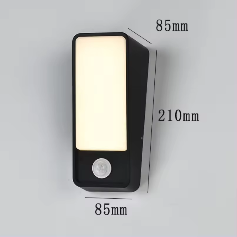 AC85-265V 12W Wall Light Modern European Classic Outdoor Wall Lamp With Motion Sensor For Garden Yard Hallway Exterior Porch