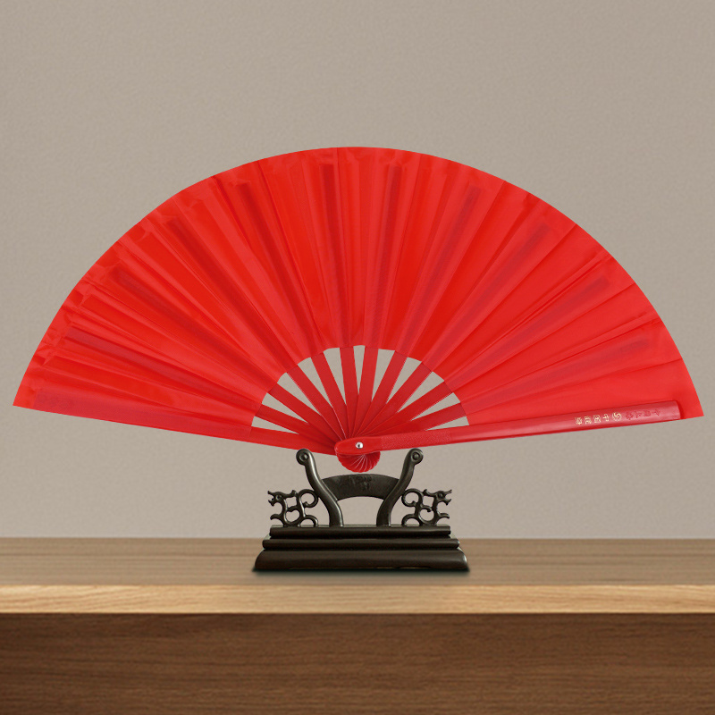 Chinese Traditional Tai Chi Plastic Bone Folding Fan Chinese Martial Arts Fan Dance Single Double-sided Hand Fan