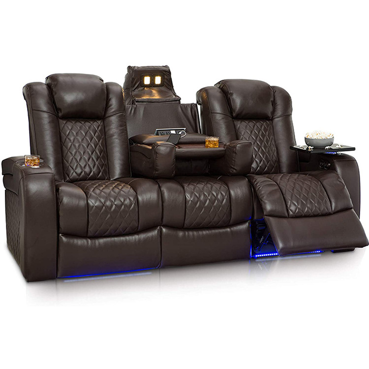 Luxury Electric Genuine LeatherHigh Quality Luxury E Home Theater Seating Furniture,High End power Recliner Theater Room Seating