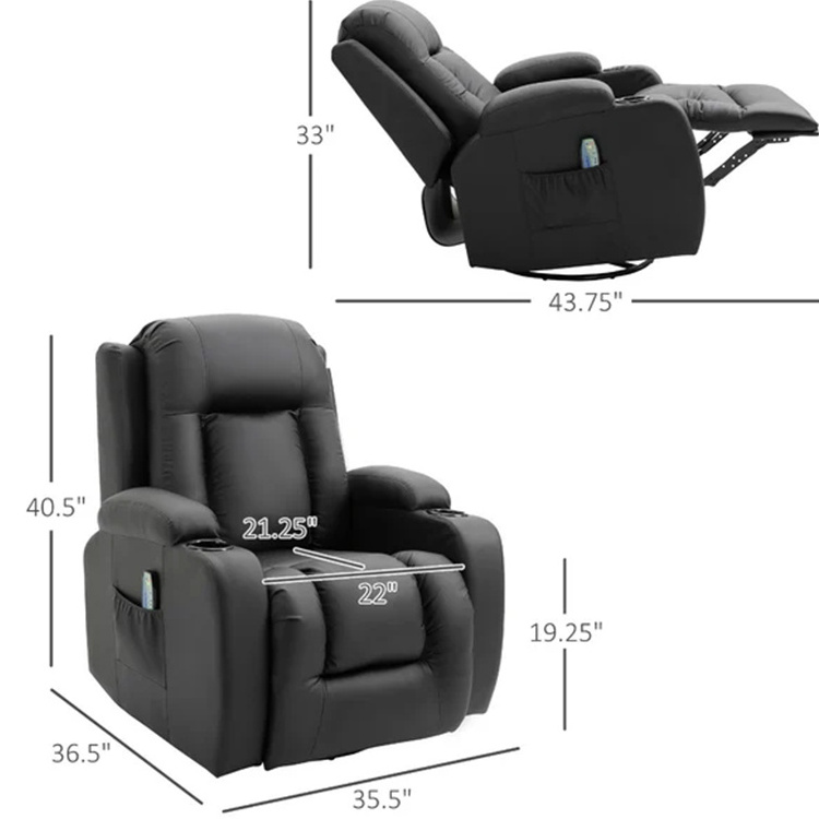 Factory direct hot sale leather power heat massage electric recliner  lift up  chair with USB charger with wholesaler price