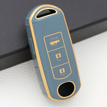 TAIJS Factory Rubber Car key cover For Mazda 3 button key Gold edge TPU Auto key case for MAZDA CX-4 ATENZA CX-5 CX-3 AXELA