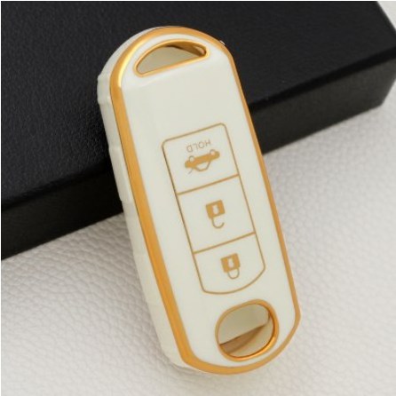 TAIJS Factory Rubber Car key cover For Mazda 3 button key Gold edge TPU Auto key case for MAZDA CX-4 ATENZA CX-5 CX-3 AXELA