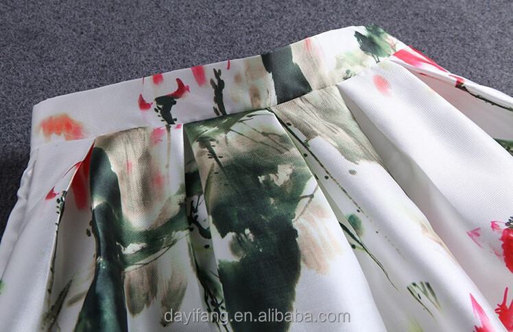 2015 ladies classical ink printing bust skirt elegant tall waist umbrella skirt