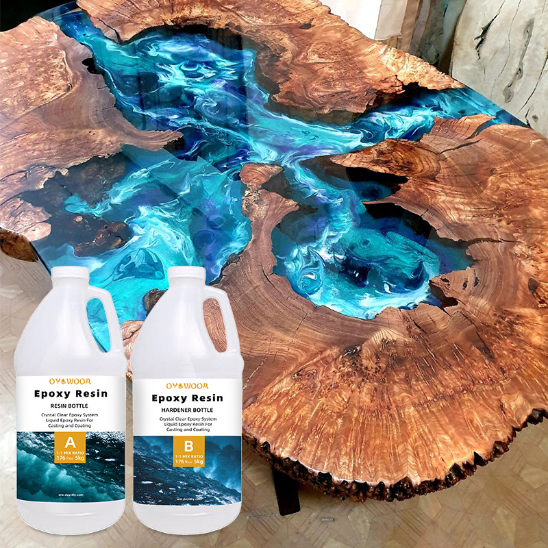 Clear Epoxy Resin spray liquid on table top double components Water based transparent epoxica resina wholesale epoxy resin