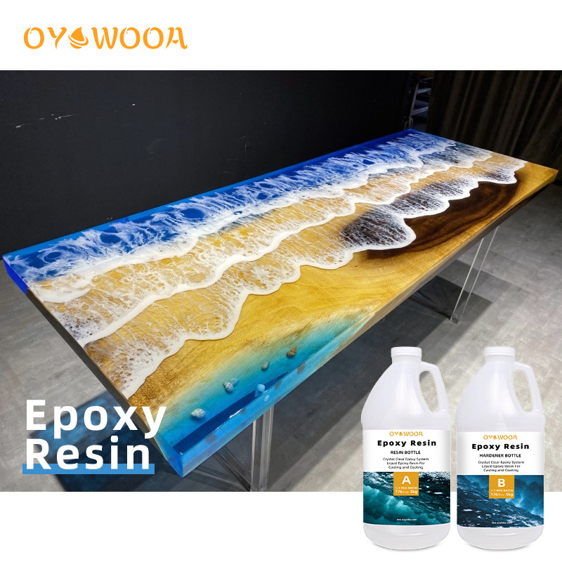 Clear Epoxy Resin spray liquid on table top double components Water based transparent epoxica resina wholesale epoxy resin