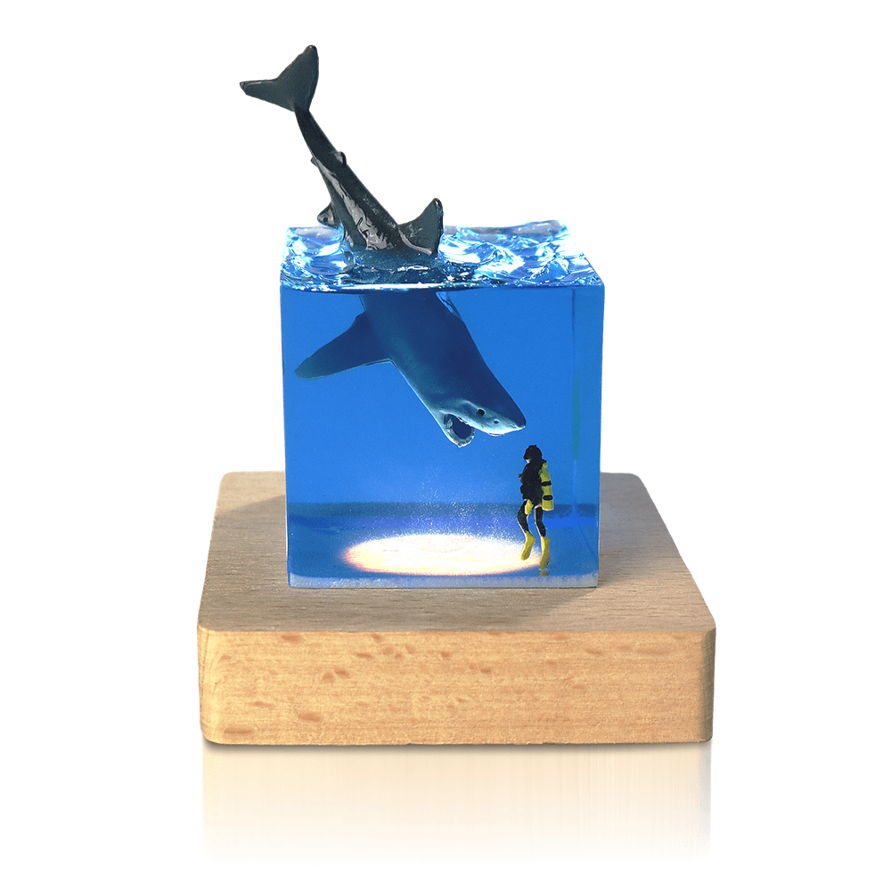 Diver Humpback Whale ocean resin night light small LED night lamp Home Decor special present Birthday Christmas gift souvenirs