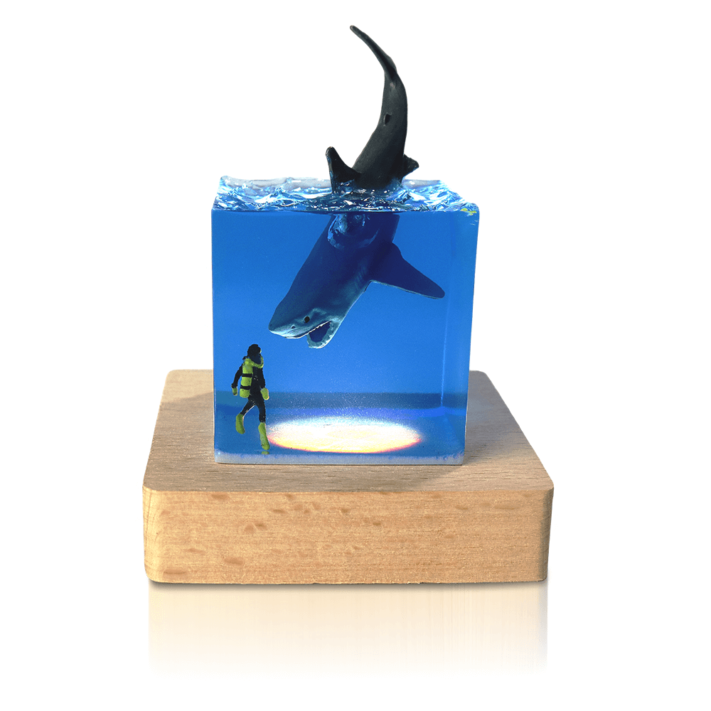 Diver Humpback Whale ocean resin night light small LED night lamp Home Decor special present Birthday Christmas gift souvenirs