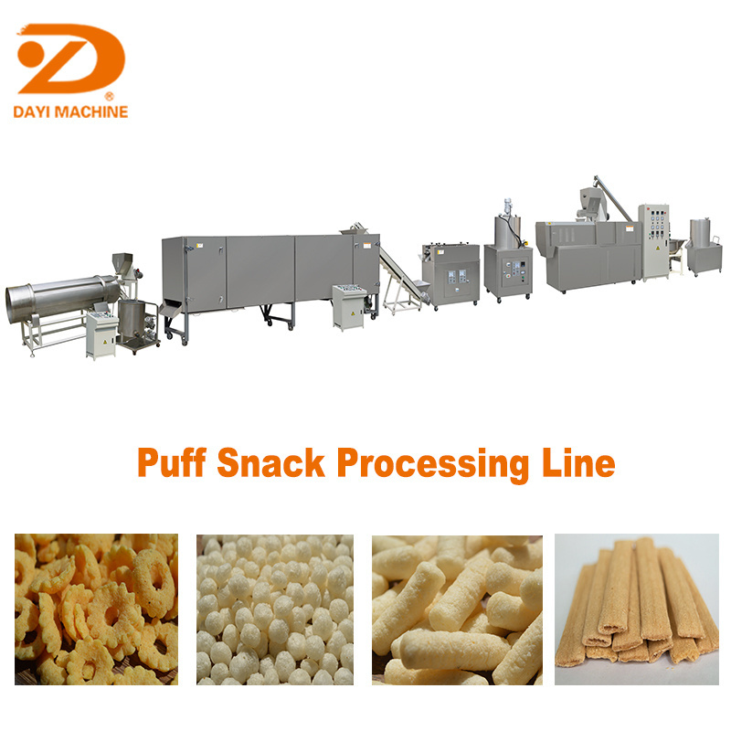 Puffing corn puffed snacks making machine wholesale extrusion puffed snack machine food machinery