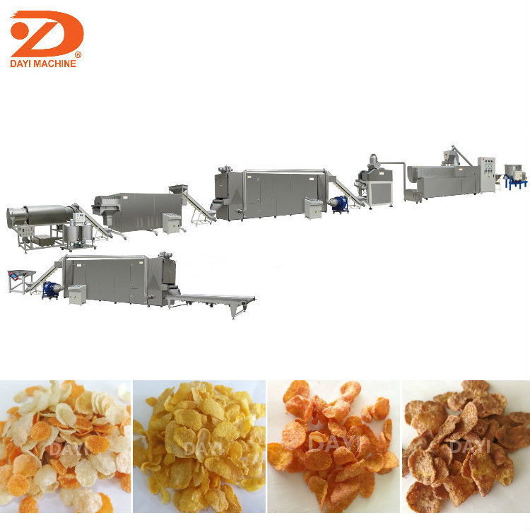 automatic small scale cornflakes breakfast cereal processing machine corn flakes extruder breakfast cereals making machine