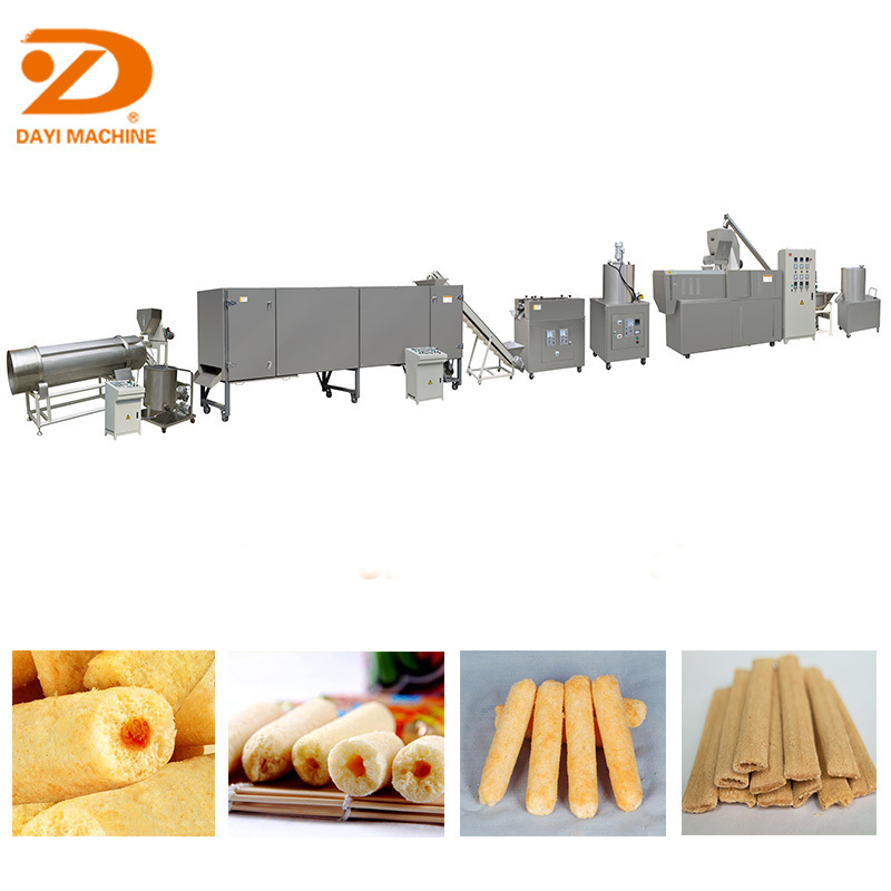 Puffing corn puffed snacks making machine wholesale extrusion puffed snack machine food machinery