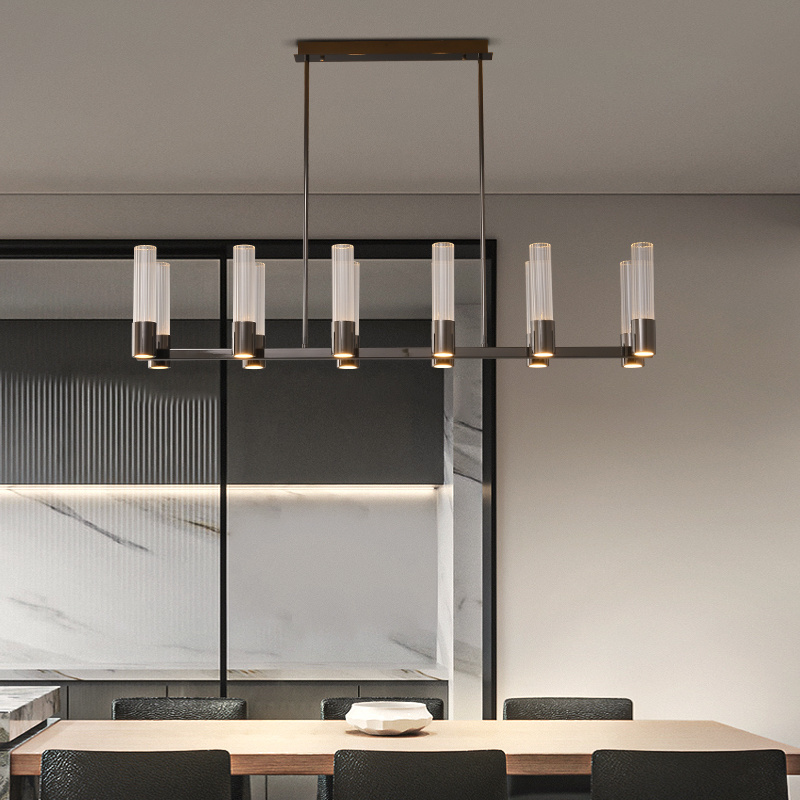 2023 New American Postmodern Style Kitchen Island Lighting Linear Chandelier For Dining Room