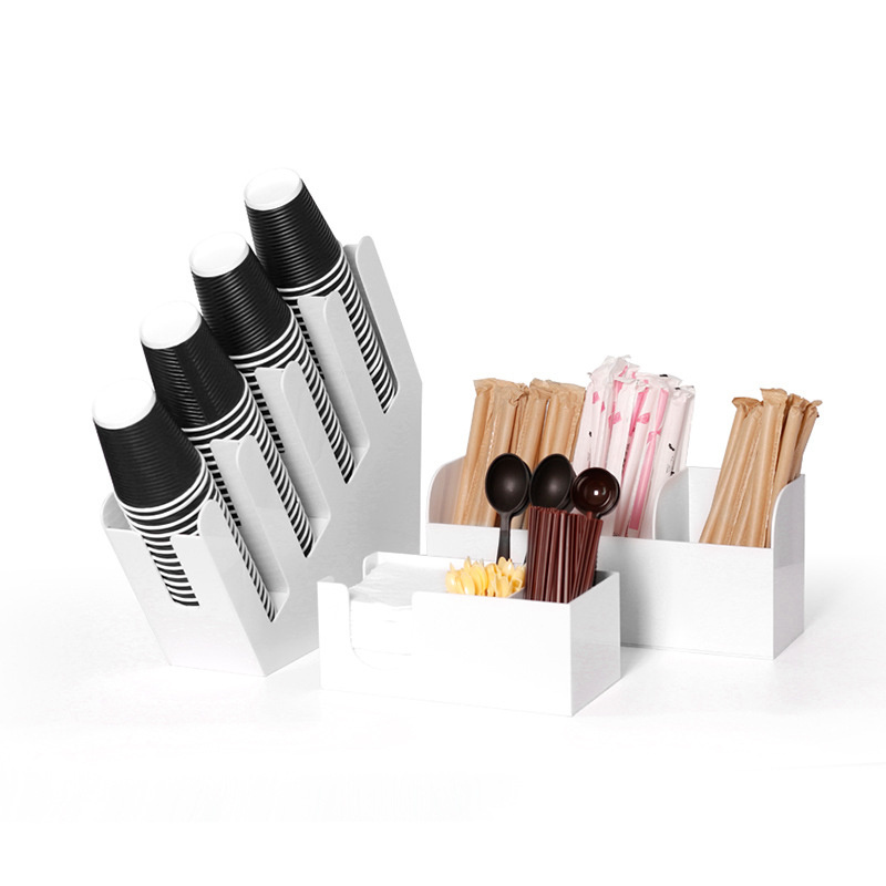 White Cup Holder Milk Tea Store Special Cup Holder Coffee Paper Cups Put Shelves Bar Storage Box