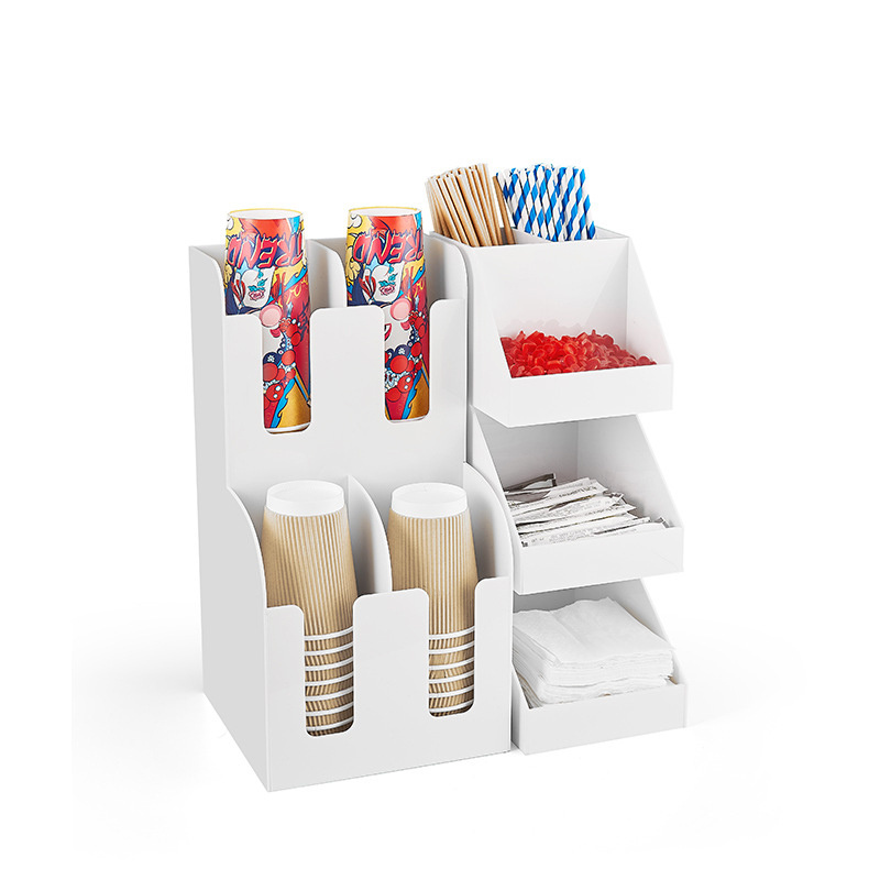 White Cup Holder Milk Tea Store Special Cup Holder Coffee Paper Cups Put Shelves Bar Storage Box