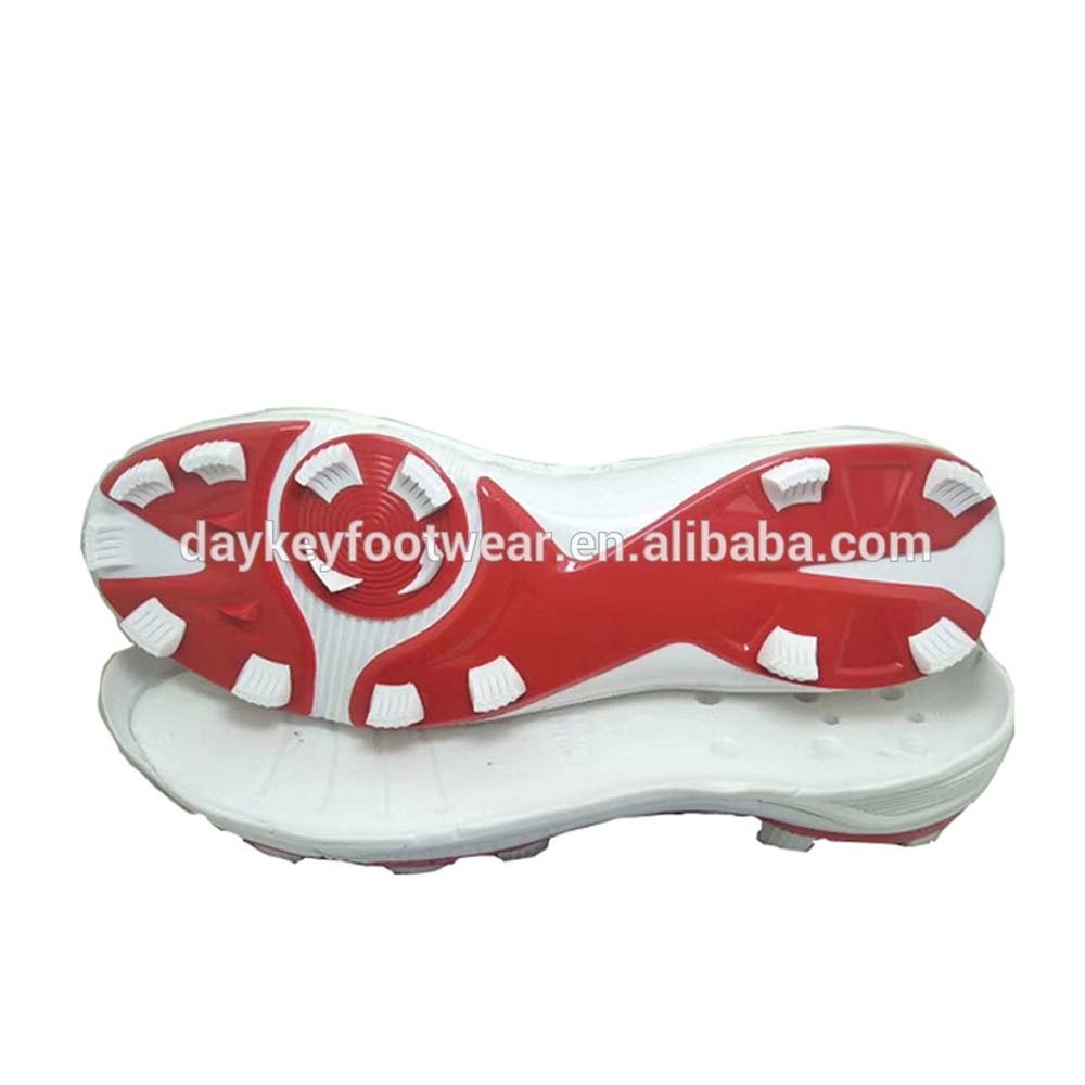 Baseball shoes outsole red and white color TPU outsole with EVA