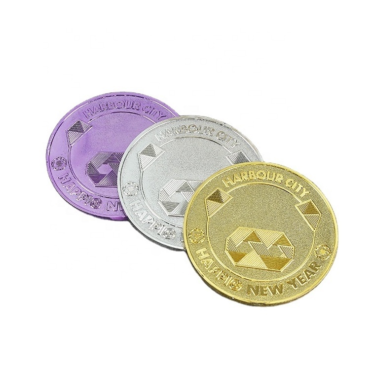 100mm cheap ps abs game stamped embossed plating metal silver gold coin chips custom plastic token