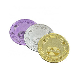 100mm cheap ps abs game stamped embossed plating metal silver gold coin chips custom plastic token