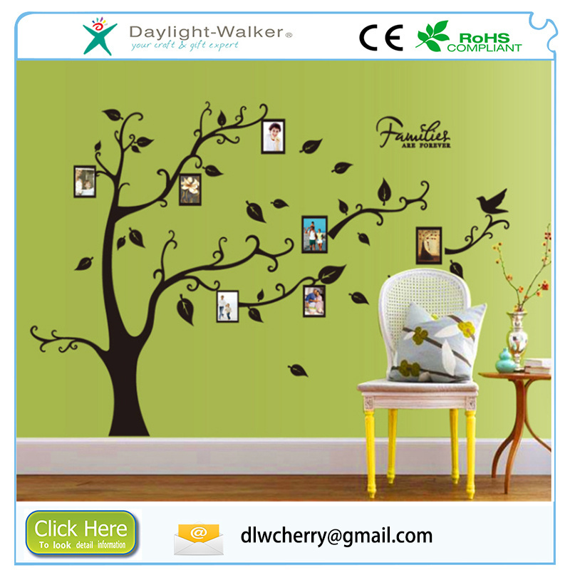 High Quality Colorful Photo Frame Family Tree Custom Vinyl Decal