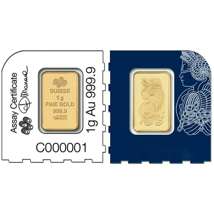 1 gram 10 gram 50g ounce suisse fine 999 Security tamper void investing real Silver/Coin/Sleeve pvc card Packaging for gold bar