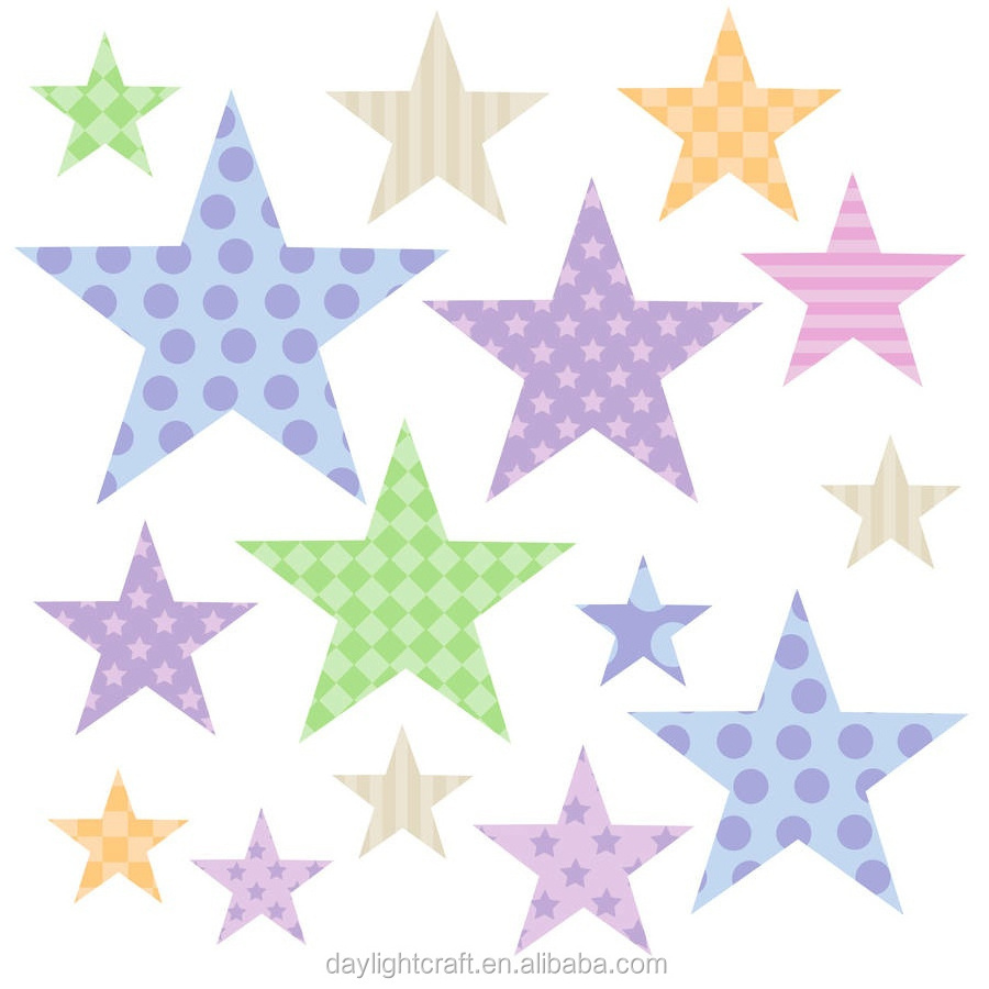 1964 daylight walker transparent PVC wall decal reusable Star removable home sticker