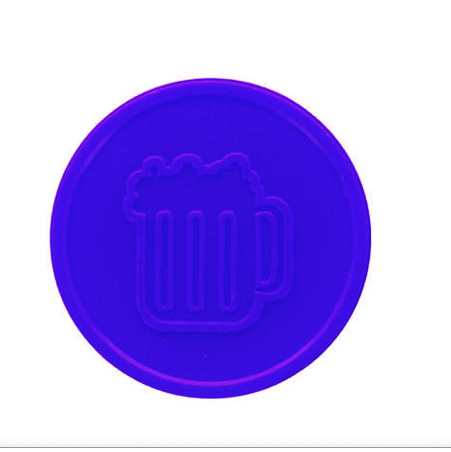 plastic purple embossed Beer tokens drink coins for party wedding event festival bar game