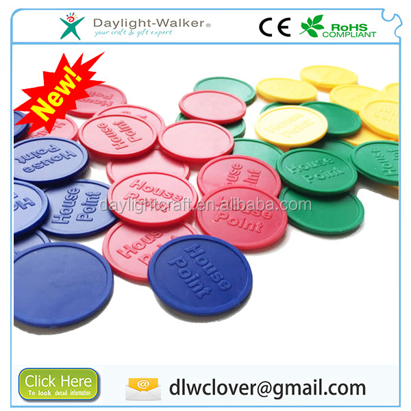 Souvenir Advertising Drink vouchers Use and PS Type Embossed plastic token coins