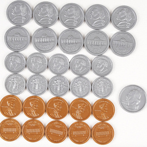 embossed print logo plastic coin token custom beer festival drink token golden silver coins