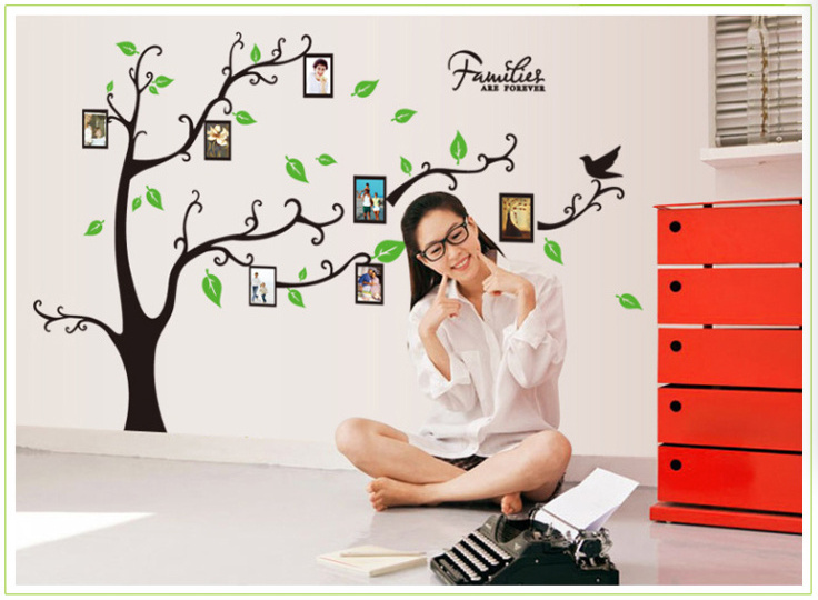 High Quality Colorful Photo Frame Family Tree Custom Vinyl Decal