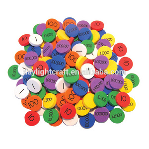 Wenzhou Cheap Plastic Place Value Disks token, game value token, plastic token with printed