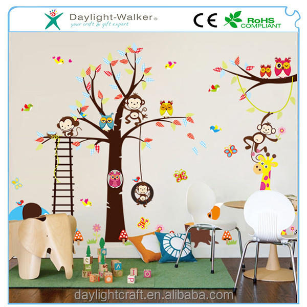 fashion pvc children wall decal /kids animal & flower room vinyl sticker