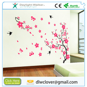 bedroom wall decal sticker decor ideas tree flower plum blossom bedroom sticker