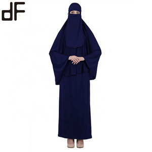 plus size ethnic falda musulmana niqab burqa khimar abaya jilbab hijab mukena telekung navy blue prayer clothes for women