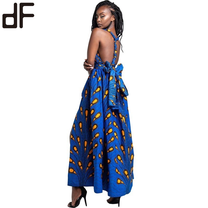 Wholesale batik long dress fashion african kitenge clothing printing design sexy party long maxi african dresses women